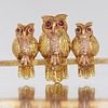 BROOCH WITH 3 OWLS