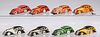 Eight Marx Tricky Taxi wind-up cars