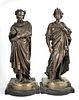 Pair Bronze Figures, Dante and Ovid by Antonin Pierre Aubert