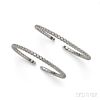 Two 18kt White Gold and Diamond Bracelets