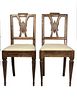 Pair Italian Neoclassical Walnut Side Chairs, 18th c.
