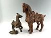 Two Chinese Bronze Horses After Ancient Originals