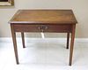 19th C. Oak Single Drawer Table.