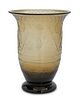 A Daum Art Deco smoked glass vase