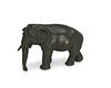 A Japanese okimono bronze elephant