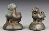 Two Antique Beast Opium Weights