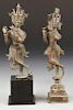 Two Rare 17th C. Indian Bronze Krishna Statues