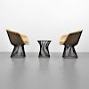 Warren Platner Bronze Frame Chairs & Table