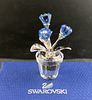 Swarovski Crystal Blue Flowers Pot FORGET ME NOT With BOX