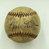 Beautiful Babe Ruth & Lou Gehrig Dual Signed Autographed 1920's Baseball JSA COA