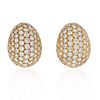 Van Cleef & Arpels 18K Yellow Gold Pave Round Diamond Cluster Earrings 