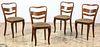 Set of 4 Continental Louis Philippe Style Dining Chairs