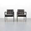 Milo Baughman Leather Arm Chairs