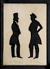 ATTRIBUTED TO AUGUSTE EDOUART: DOUBLE-SIDED PAGE WITH FOUR FULL-LENGTH SILHOUETTES