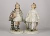 Art Deco schoolboys ceramic italian figurine marked by Carlo Mollica