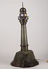 Highly unusual nautical bronze lighthouse table lamp