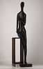 Bronze sculpture sitting women figure attributed by A. Monti