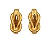 Pair of Greek 18K Brushed Yellow Gold Ear Clips