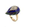 Blue and Green Enamel Ring