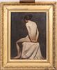 F. Thomas, Oil on Canvas, Nude Woman Seated