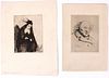 Two Theodule Ribot Etchings, Portraits