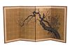 Chinese Painted Paper Four Panel Screen
