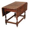 William and Mary Pine and Oak Drop Leaf Table