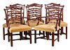Eight Chippendale Style Mahogany Dining Chairs