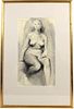 Bernard Meadows, Watercolor, Seated Nude