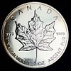 1999 Canda $5 Maple Leaf 1 ozt .9999 Silver