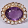 VICTORIAN AMETHYST AND PEARL BROOCH