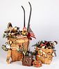 Large peddlers baskets filleld with miniatures
