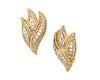 A pair of diamond foliate earrings