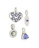 Four gemstone pendants