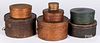 Seven bentwood pantry boxes, 19th c.