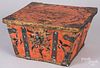 Scandinavian painted pine valuables box, 19th c.