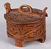 Acanthus carved Scandinavian porridge box, 20th c.