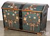 Scandinavian painted dome lid trunk, dated 1830