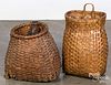 Two pack baskets, late 19th c.
