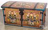 Scandinavian painted immigrants trunk, dated 1876