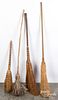 Four hearth brooms, 19th/20th c.