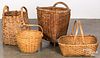Two pack baskets, together with two other baskets