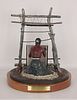 Gus Shafer "The Weaver" Painted Bronze