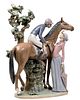 Lladro #5036 'Jockey With Lass' Figurine