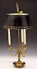 Brass Table Lamp With Tole Painted Shade