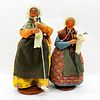 2pc Santon Terracotta Figurines, French Provincial Ladies