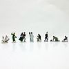 8pc Vintage Tin Figures, Winter in the Village