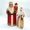 Pair of Russian Wooden Hand Carved Santa Clauses
