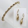 2 pcs. 14K gold earrings and bracelet