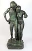 19th C. Bronze Statue "Paul & Virginia", Signed J. Escoula with Foundry Stamp